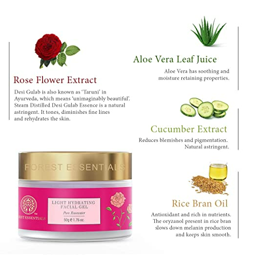 Forest Essentials Light Hydrating Facial Gel Pure Rosewater