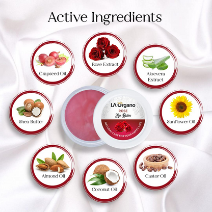 LA Organo Rose Lip Balm For Dry Chapped Lips