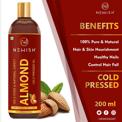 Newish Pure & Natural Sweet Almond Oil for Hair & Skin