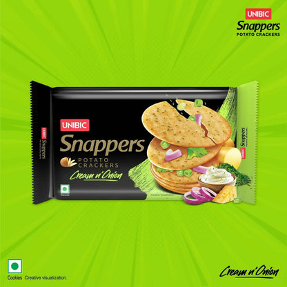 Unibic Foods Snappers Potato Crackers - Cream & Onion