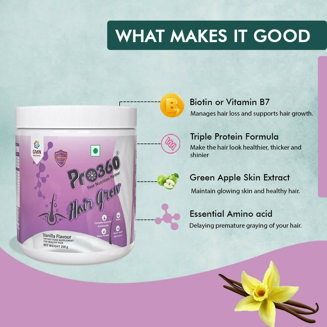 Pro360 Hair Grow Protein Powder for Healthy Hair Growth