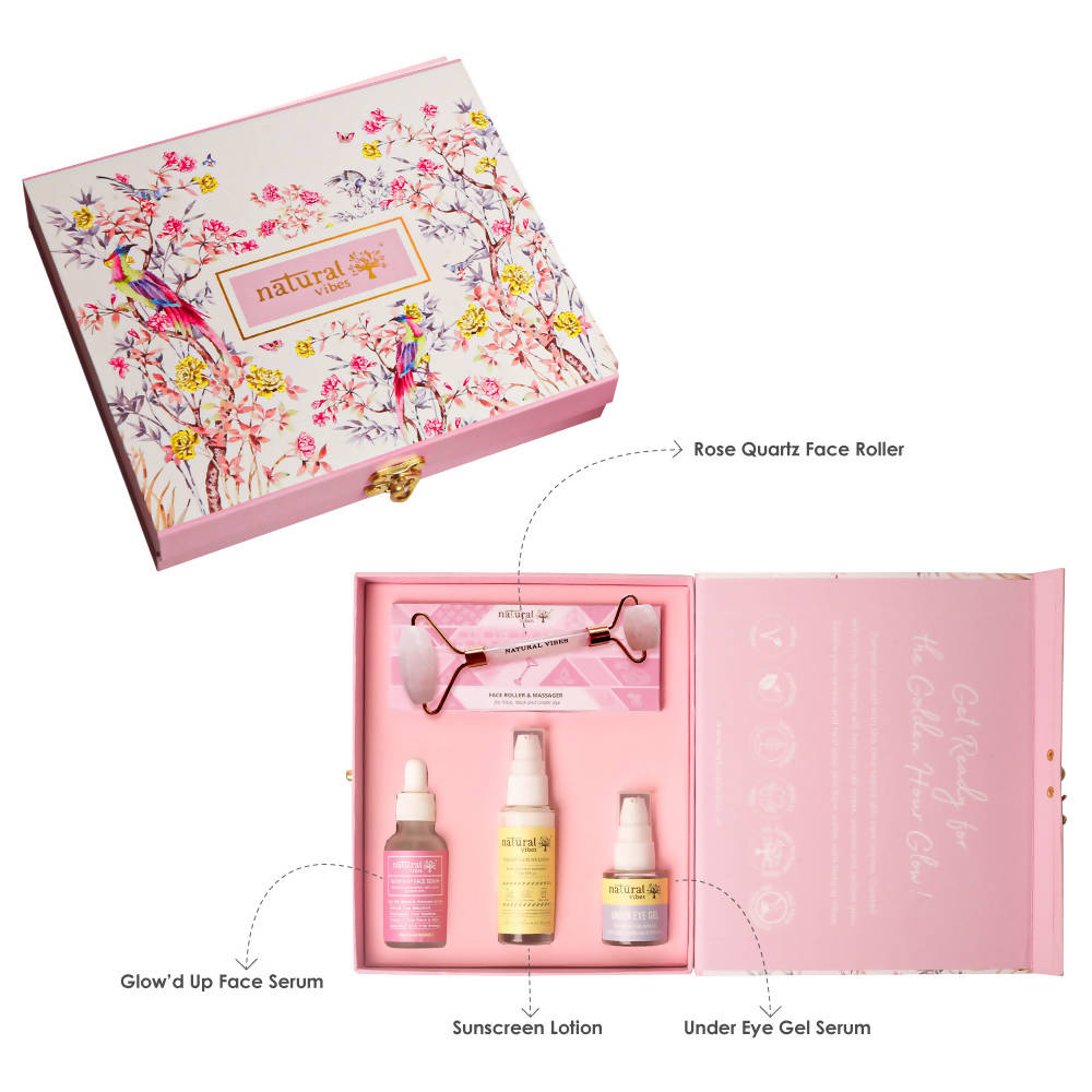 Natural Vibes Glow Getter Gift Set with Rose Quartz Face Roller