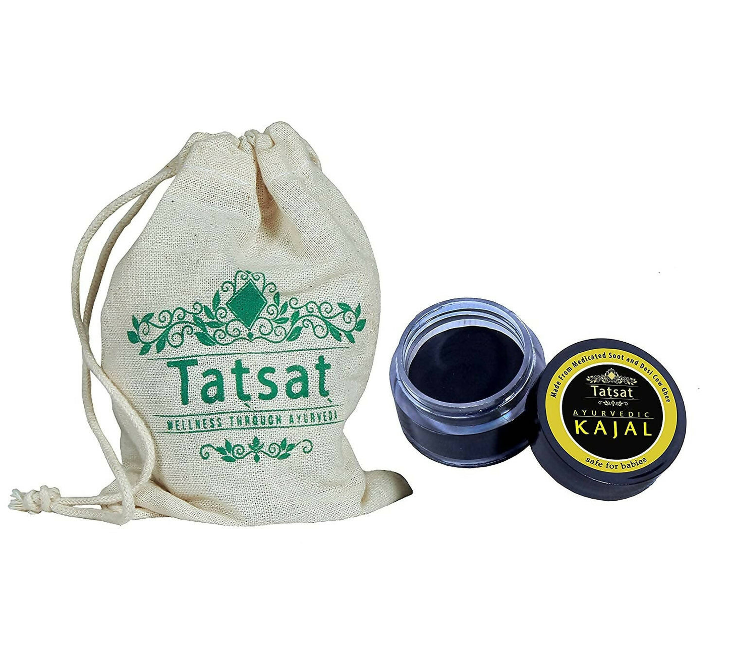 Tatsat 100% Natural Certified Ayurvedic Baby Kajal With Pure Herbs