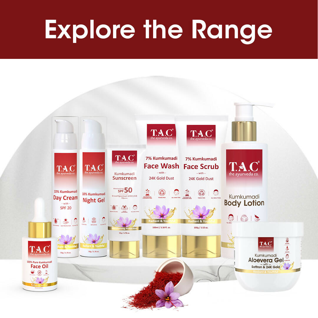 TAC - The Ayurveda Co. 100% Pure Kumkumadi Tailam Face Oil For Glowing, Youthful & Radiant Skin