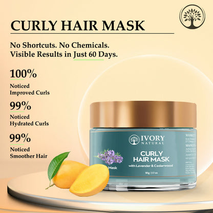 Ivory Natural Curly Hair Mask - Natural Smooth Even Curls For Both Men & Women