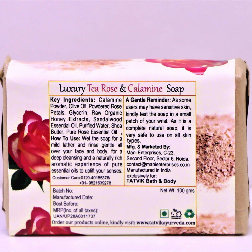 Tatvik Ayurveda Tea Rose & Calamine Luxury Handmade Soap