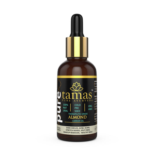 Tamas Pure Ayurveda 100% Organic Almond Cold Pressed Carrier Oil- USDA Certified Organic- 30ML