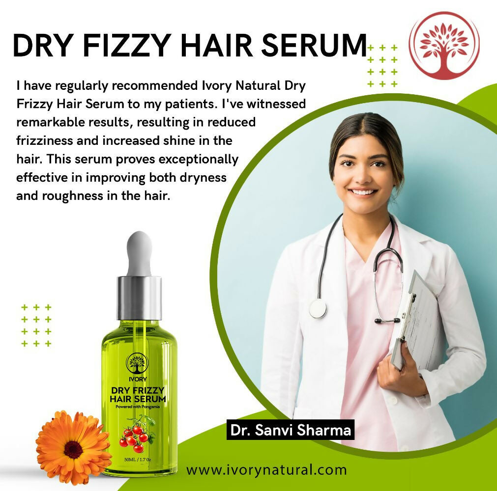 Ivory Natural Dry Frizzy Hair Serum Moisturizes Dry Strands, Detangles Hair