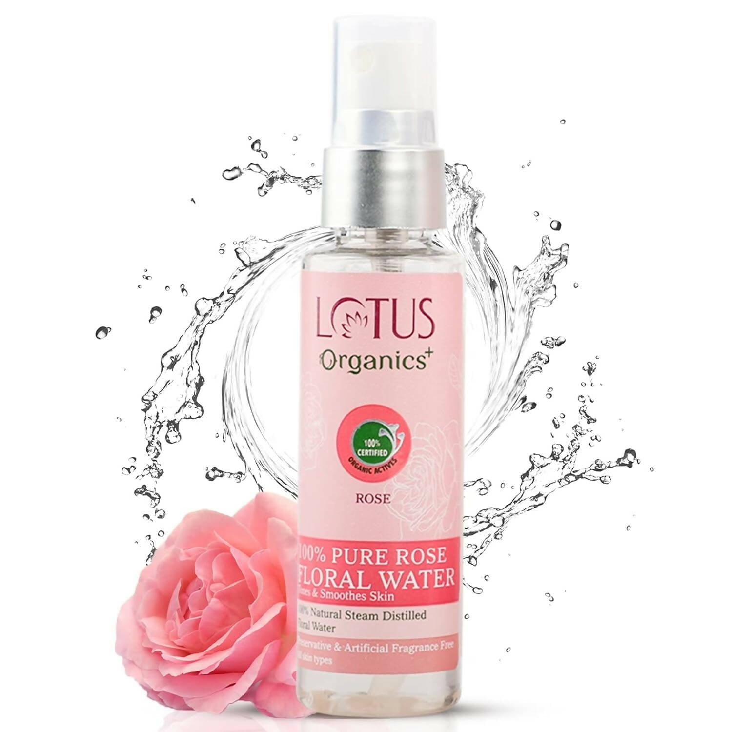 Lotus Organics+ 100% Pure Rose Floral Water - BUDNEN