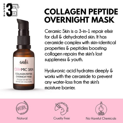 Auli Ceramic Skin Collagen Peptide Overnight Mask Face Serum