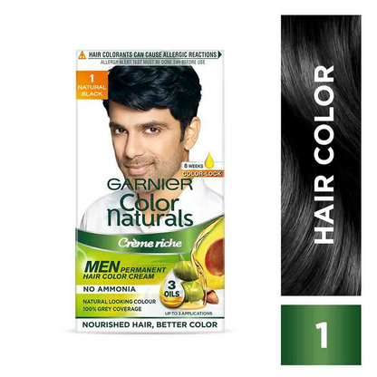 Garnier Color Naturals Creme Riche Men Hair Color - Shade 1 Natural Black