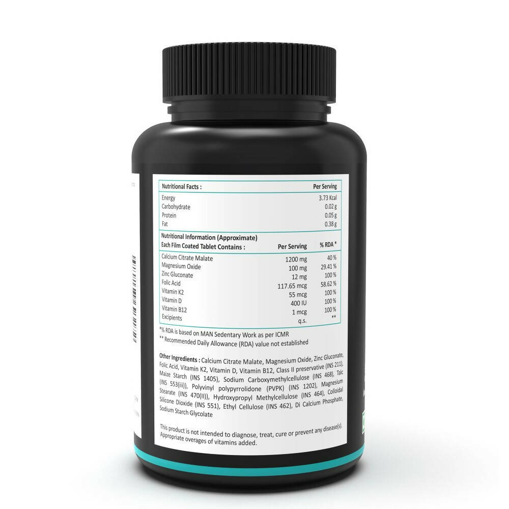 NutritJet Calcium Magnesium Zinc with Vitamin D3 & B12 Veg Tablets