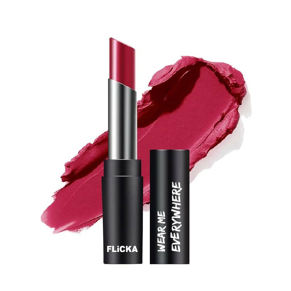 FLiCKA Wear Me Everywhere Creamy Matte Lipstick Retro Red - BUDNE