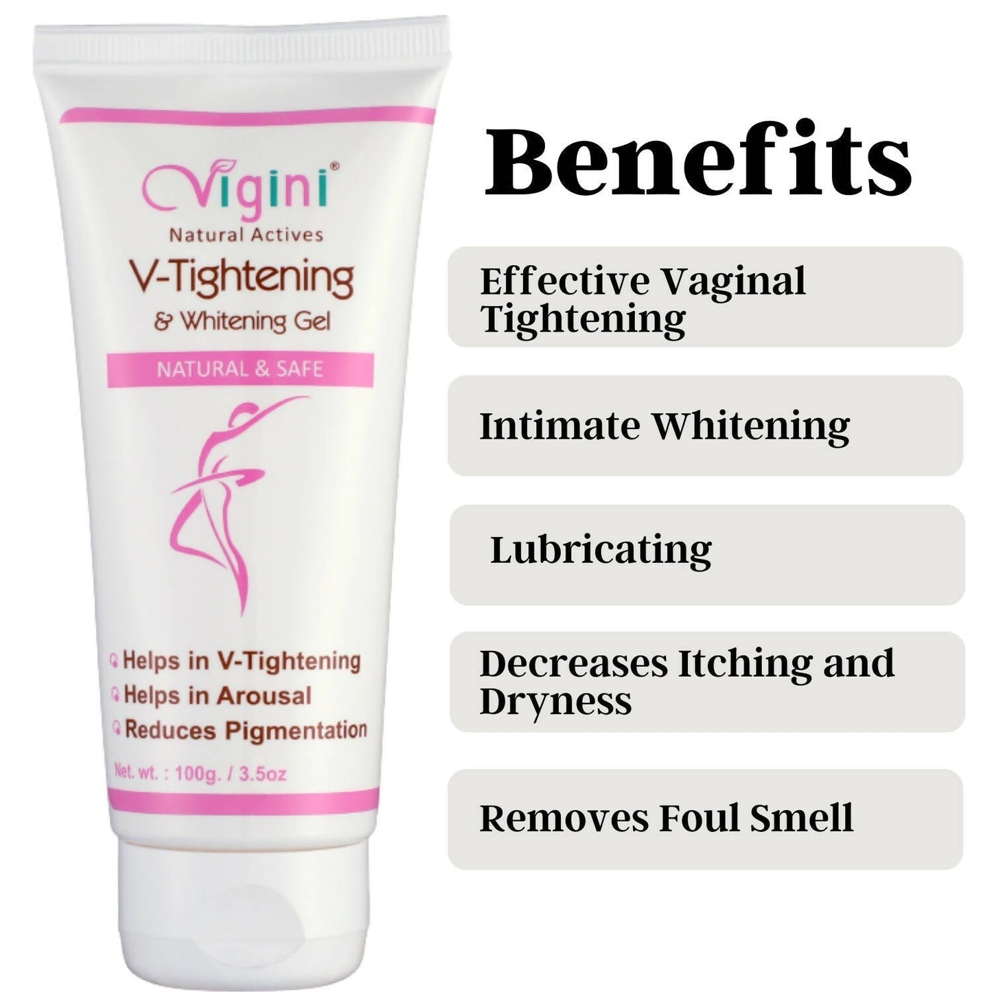 Vigini Natural Actives Vaginal V-Tightening Whitening Vagina Tight Moisturizer Lubricant Cream Gel