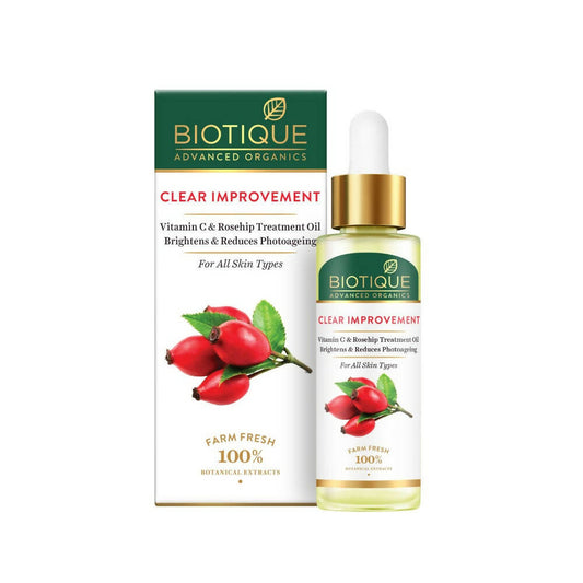 Biotique Advanced Organics Clear Improvement Vitamin C & Rosehip Treatment Oil - BUDNEN