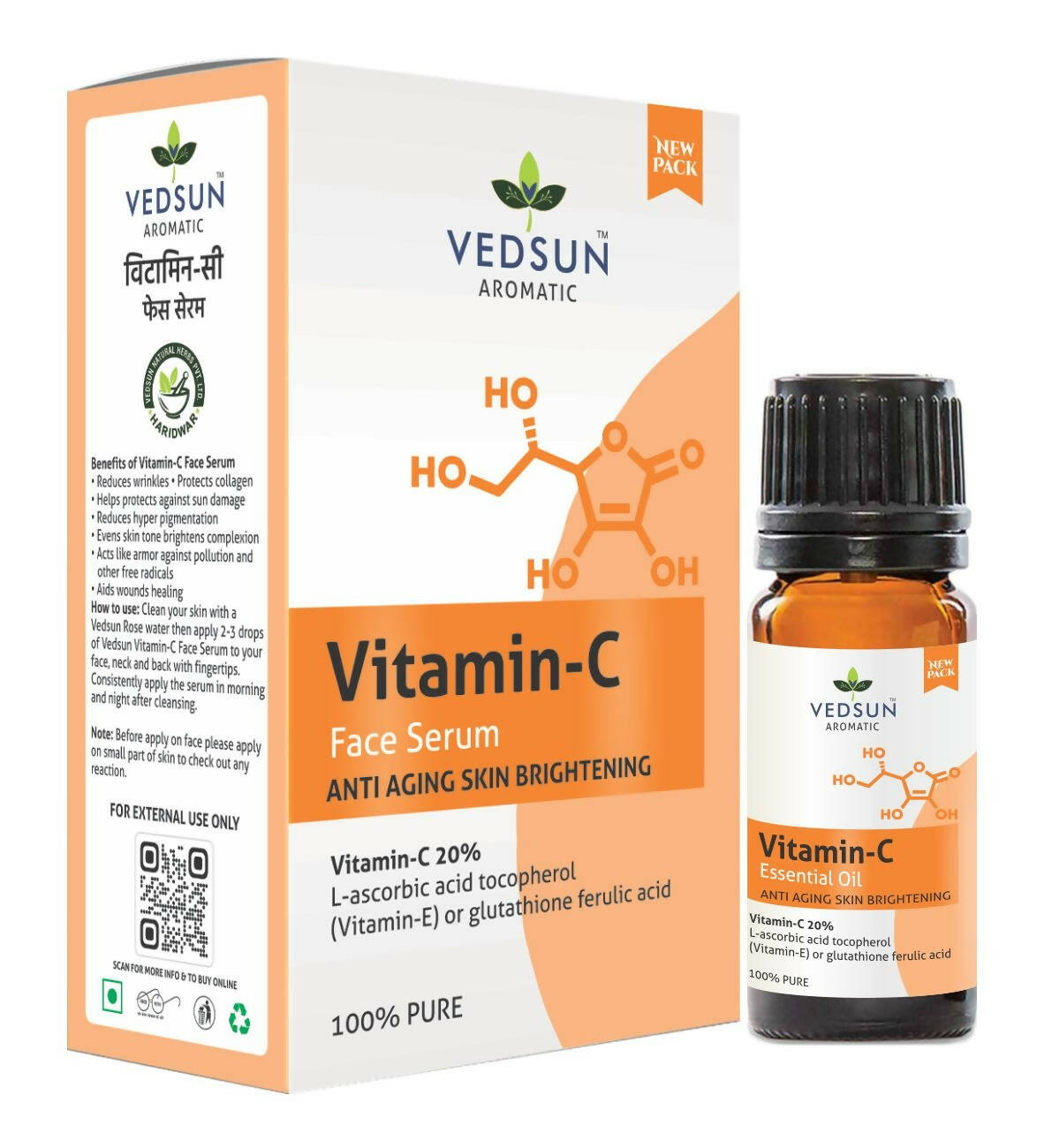 Vedsun Naturals Vitamin C Face Serum Anti Ageing Daily Glow for Men & Women - usa canada australia