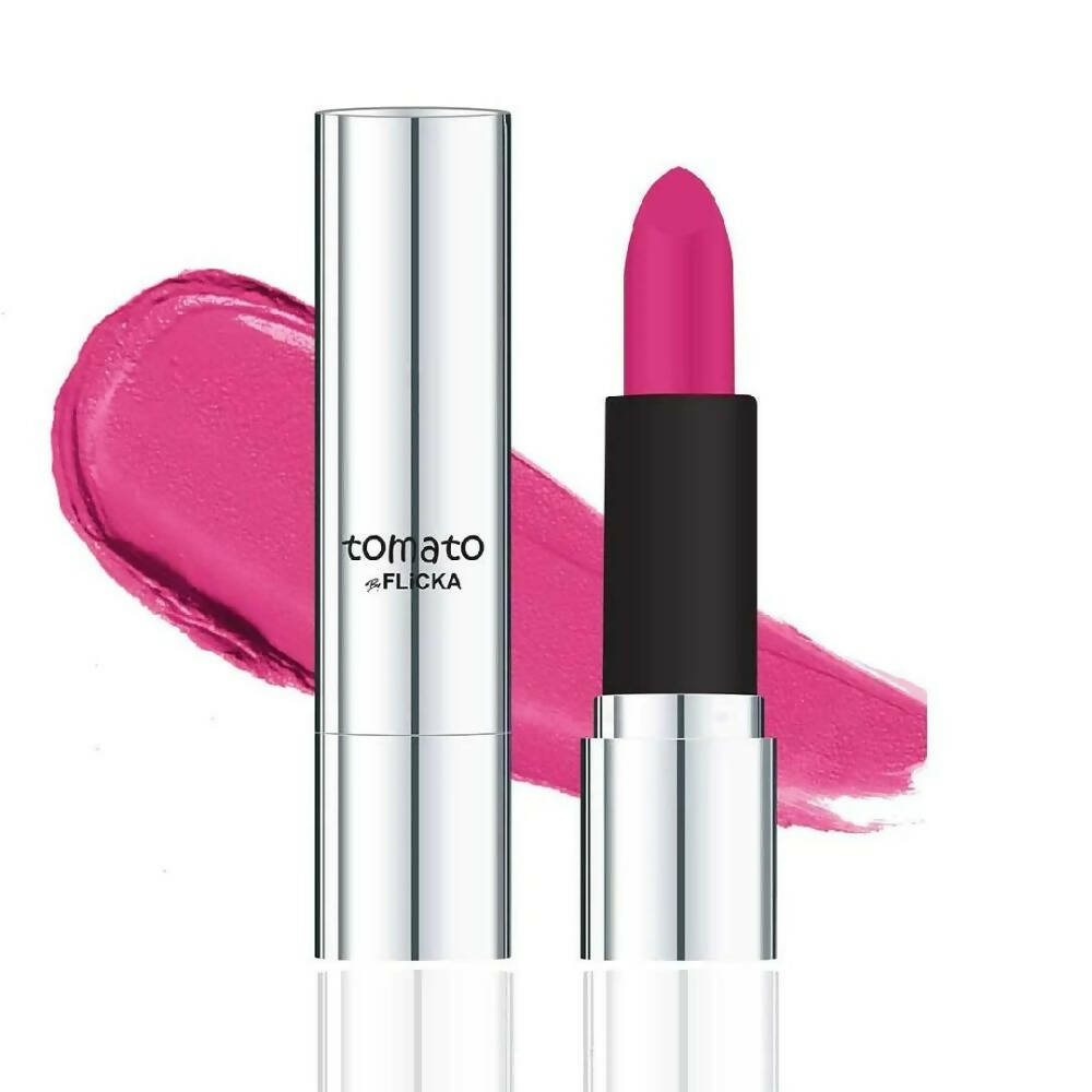 Flicka Tomato Pink Matte Finish Lipstick Shade 19 - BUDNE