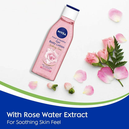 Nivea Fresh & Healthy Rose Water Gel Body Lotion Non Sticky Feel