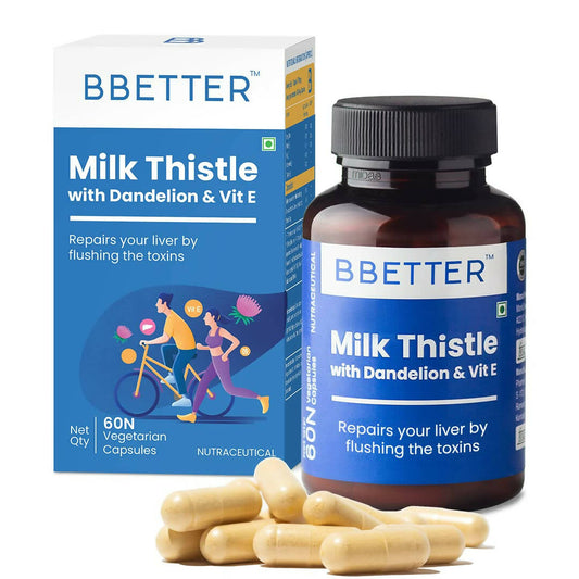 BBETTER Milk Thistle Liver Detox Capsules with Dandelion & Vitamin E -  usa australia canada 