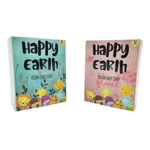 Cuddle Care Happy Earth Vegan Baby Soap for Infants- Pink & Blue
