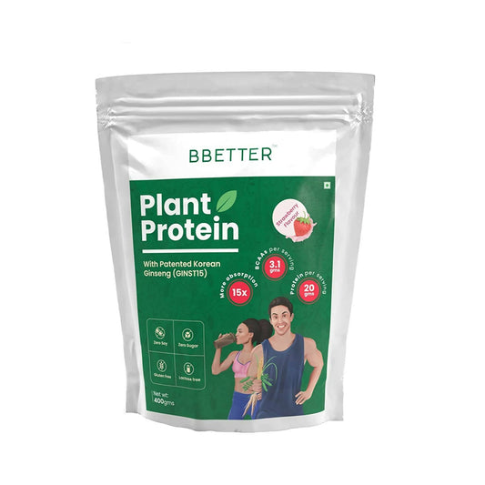 BBETTER Plant Protein Powder for Men & Women - Strawberry Flavour - BUDNE