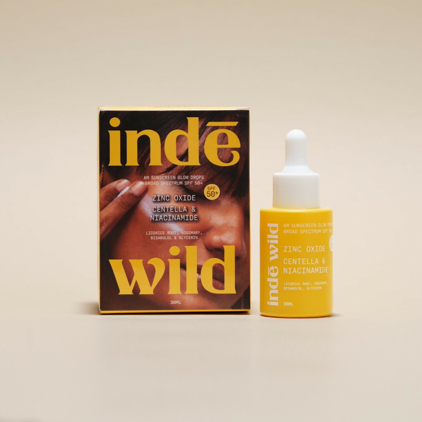 Inde Wild AM Sunscreen Glow Drops SPF 50+