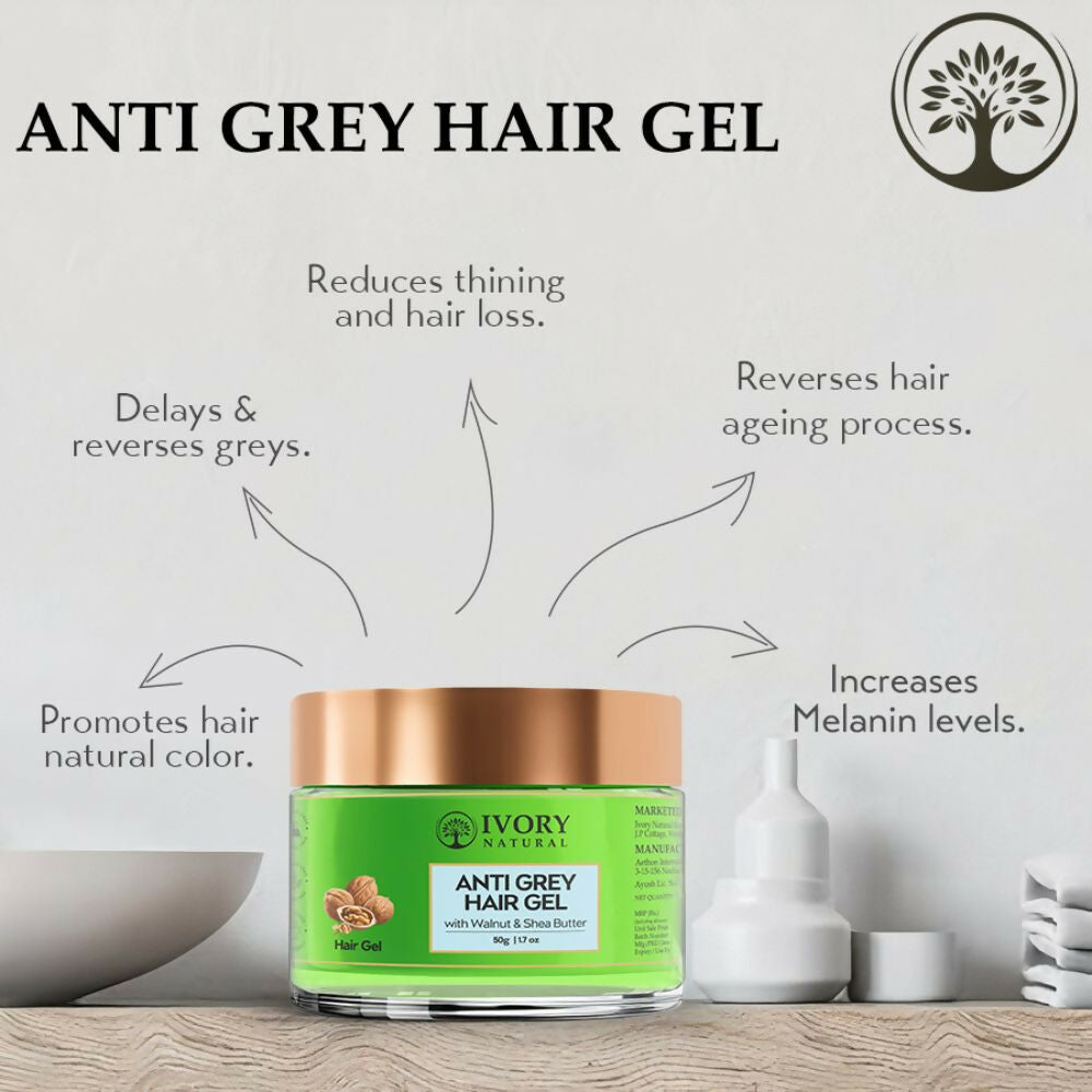 Ivory Natural Grey Gel For Hair Restore Natural Dark Shine And Luster