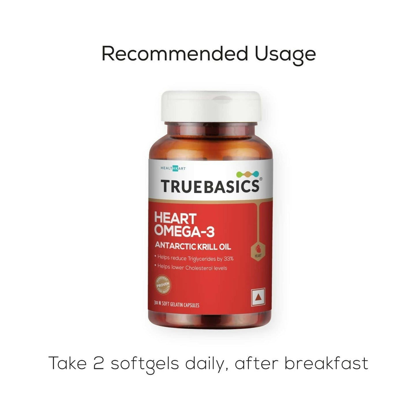 TrueBasics Heart Omega 3 Antarctic Krill Oil Capsules