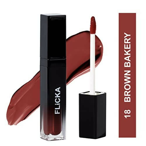 FLiCKA Set and Attack Liquid Matte Lipstick 18 Brown Bakery - Brown