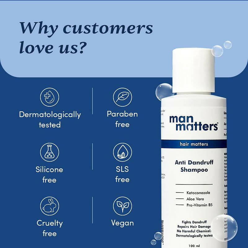 Man Matters 1% Ketoconazole Anti-Dandruff Shampoo, Reduces Itching & Dandruff