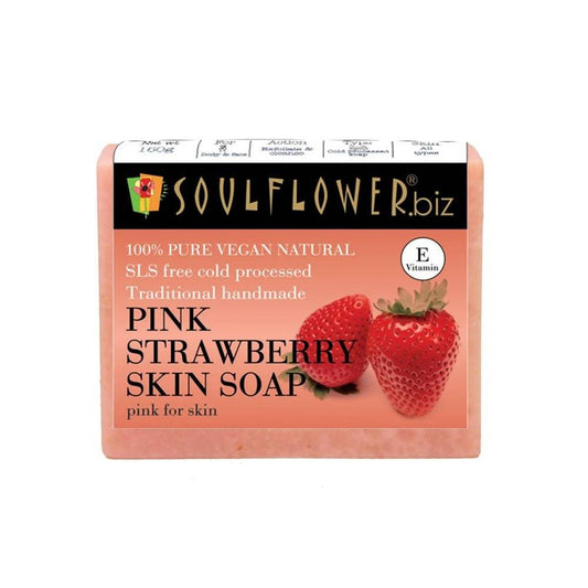 Soulflower Handmade Pink Strawberry Skin Soap - BUDEN