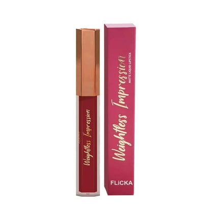 FLiCKA Weightless Impression 04 April - Maroon Matte Finish Liquid Lipstick