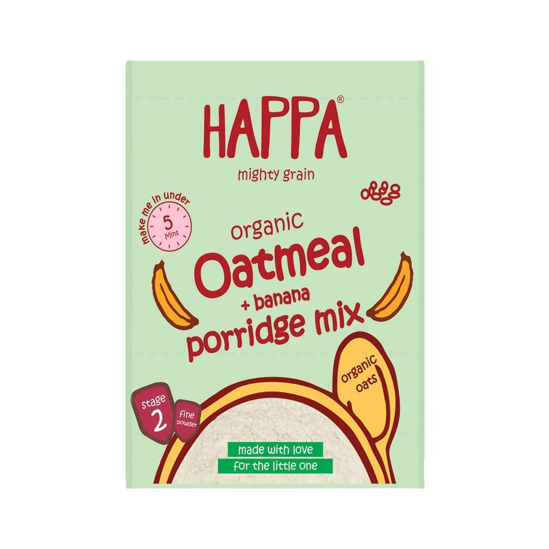 Happa Organic Food- Oatmeal + Banana Porridge Mix -  USA, Australia, Canada 