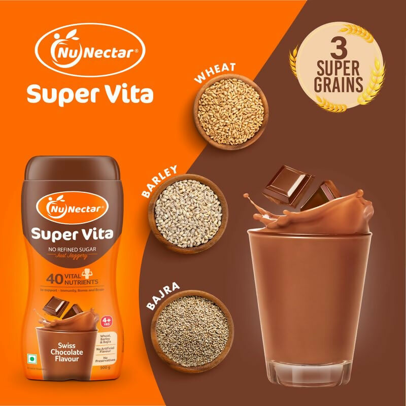 NuNectar Super Vita Health Drink for Kids - Swiss Chocolate Flavor