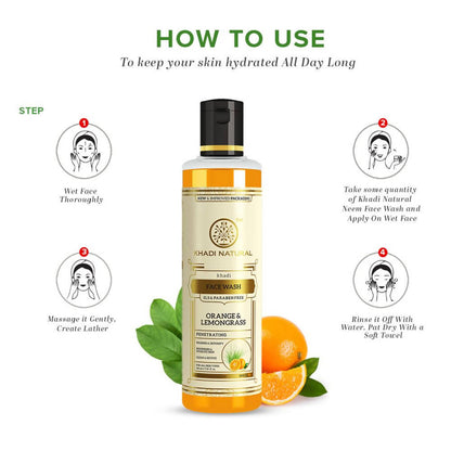 Khadi Natural Orange & Lemongrass Face Wash