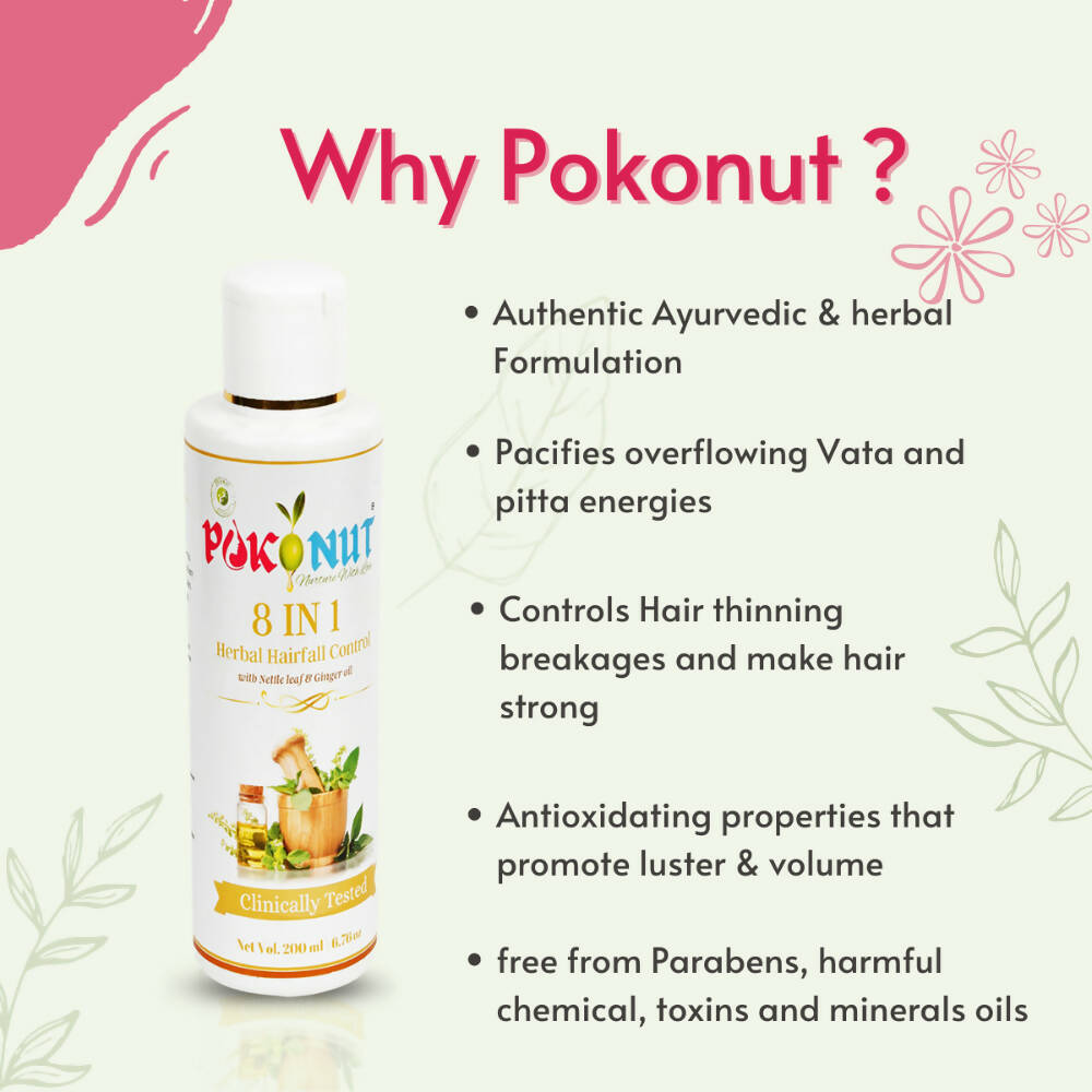 Pokonut 8 in 1 Herbal Hair Fall Control Oil