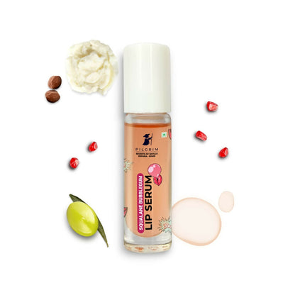 Pilgrim Spanish Lip Serum (Bubblegum) with Roll-on For Visibly Plump Lips, Hydrating Lip Serum For Dark Lips