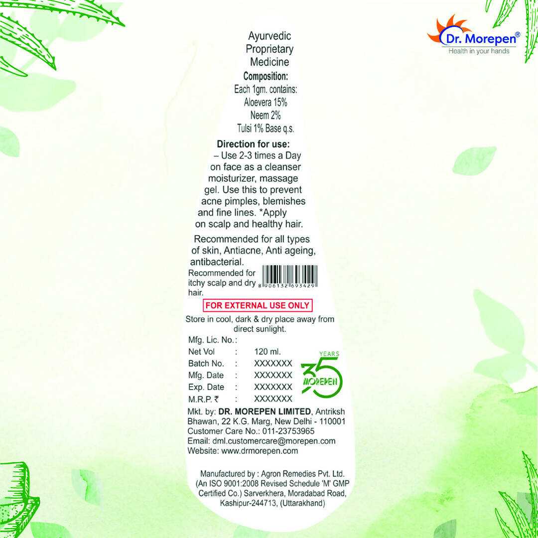 Dr. Morepen 99% Pure Aloe Vera Gel for Glowing Skin & Healthy Hair