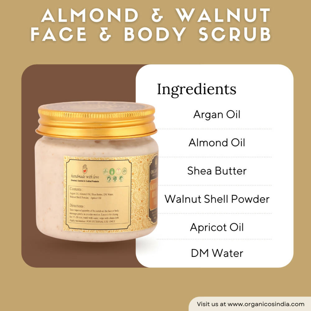 Organicos Almond+Walnut Face & Body Scrub