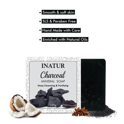 Inatur Charcoal Mineral Soap Deep Cleansing & Purifying