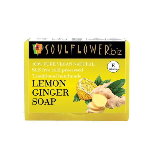 Soulflower Lemon And Ginger Handmade Soap - BUDEN