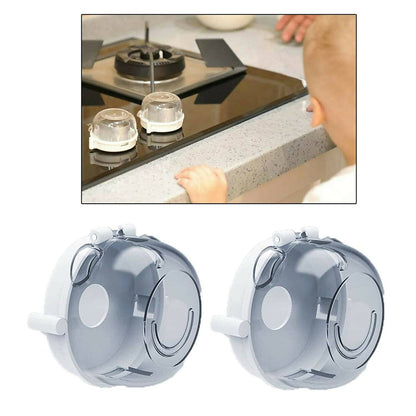 Safe-O-Kid Gas Stove Knobs Transparent Guards for Indoor Baby Safety Set of 2 Pcs -  USA, Australia, Canada 