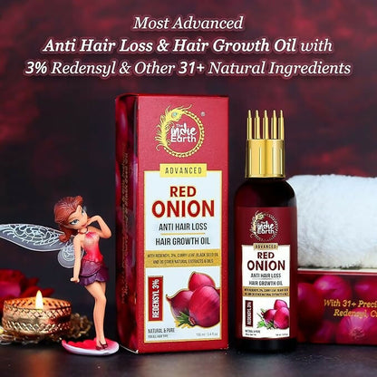 The Indie Earth Advanced 3% Redensyl Red Onion Anti Hair Loss & Hair Growth Oil