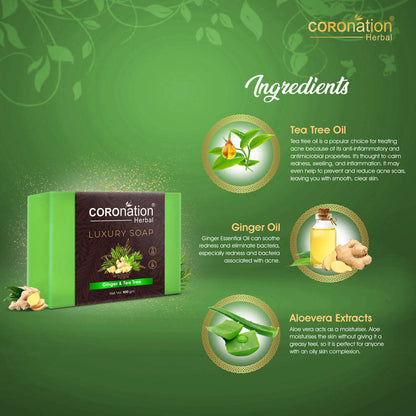 Coronation Herbal Ginger & Tea Tree Luxury Soap