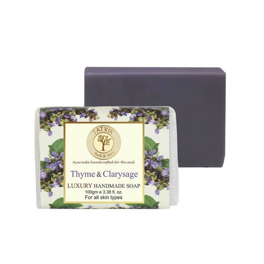 Tatvik Ayurveda Thyme & Clarysage Luxury Handmade Soap - BUDEN