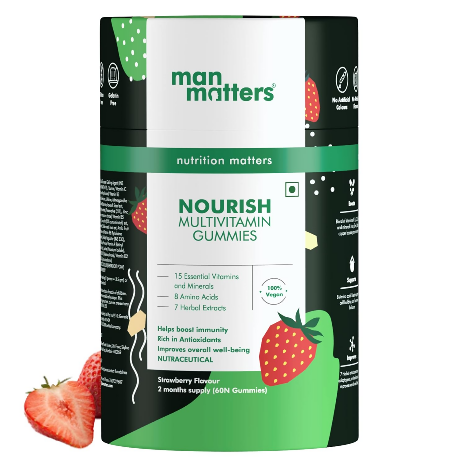 Man Matters Nourish Multivitamin Gummies - Strawberry Flavour - BUDNEN