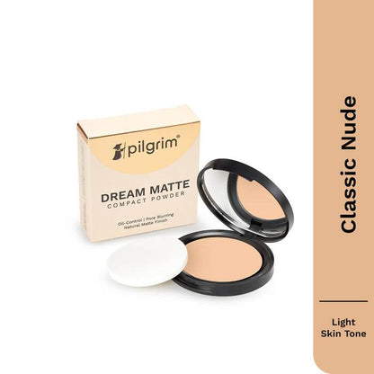 Pilgrim Dream Matte Compact Powder For Light Skin Tone - Classic Nude