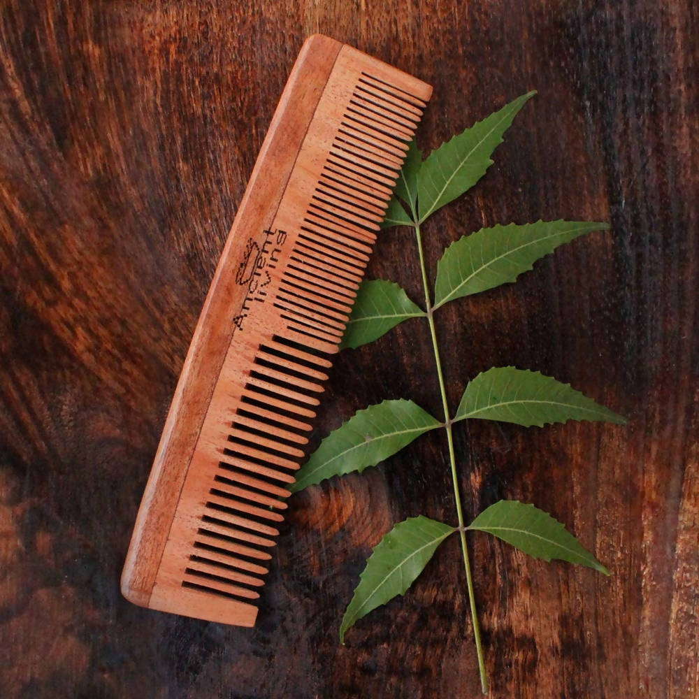 Ancient Living Neem Wood Comb 2 in 1 Model