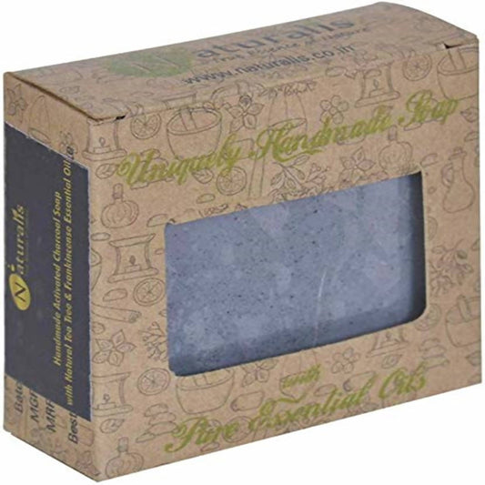 Naturalis Essence Of Nature Handmade Activated Charcoal Soap With Natural Tea Tree & Frankincense Essential Oil Soap - BUDEN