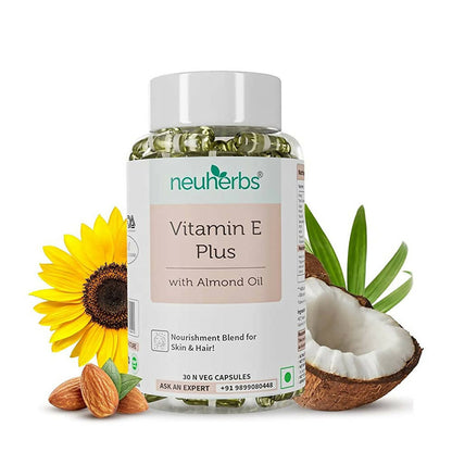 Neuherbs Vitamin E Plus Veg Capsules With Almond Oil